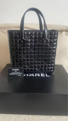 極美品】シャネル チョコバー トートバッグ ハンドバッグ エナメル 