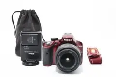 Nikon D5500レッド一眼レフ ダブルズーム 充電器付 おまけ付き - メルカリ