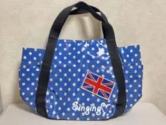 Singing ドット柄 ハンドバッグ ユニオンジャック ロイヤルブルー 防水のサムネイル