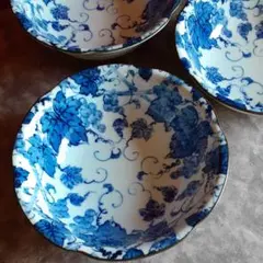 新品　九谷　染付葡萄　葡萄　青 新品 九谷 染付葡萄 葡萄 青