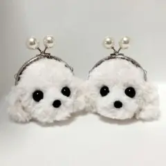 ✿♡♡様専用✿ハンドメイド✿がま口・ポーチ✿手編み・あみぐるみ✿マルチーズ2点✿