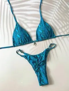 3129 ブラジリアンビキニ　ブルー　XS　クリーニング済