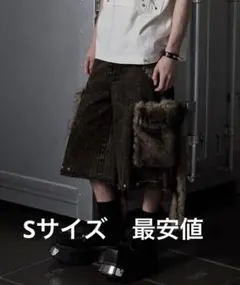 グランシー　ファーポケットデザインハーフデニムカーゴパンツ　Sサイズのサムネイル