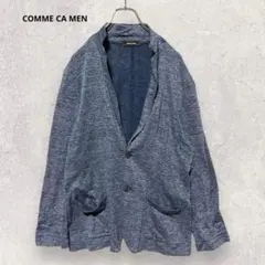COMME ÇA MEN コムサメン ジャケット M 麻リネン 紺 轻量 春夏