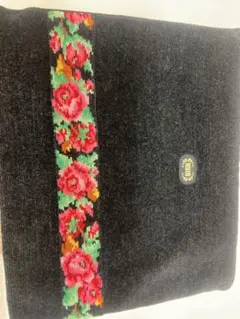 FEILER 花柄刺繍 黒ポーチ　巾着　セット