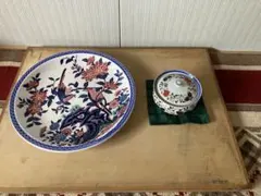 花と鳥の装飾大皿と蓋つき煮物お椀　まとめ売り