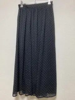 earth music & ecology黒の水玉模様ロングスカート