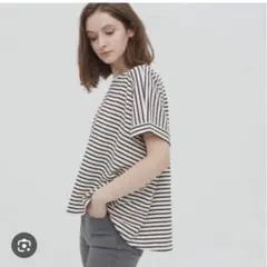 UNIQLO ストライプ オーバーサイズ Tシャツ M