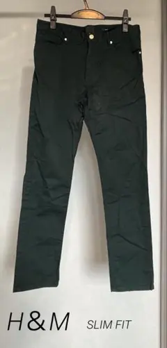 H＆M ＊ メンズパンツ ＊ SLIM FIT ＊ ダークグリーン