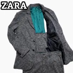 美品✨ZARA ザラ スーツ セットアップ チェック 緑