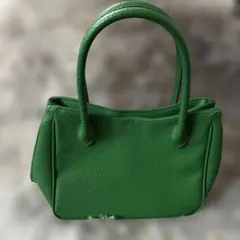 ハンドバッグ　緑　小さめ　カバン　グリーン