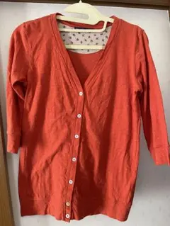 カーディガン　カットソー　7分丈　オレンジ　新品未使用