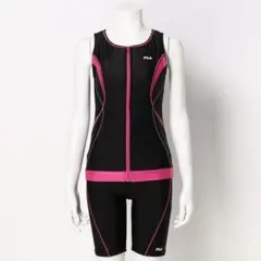 9号 Mサイズ FILA セパレーツ フィットネス水着 黒×ピンク 新品タンキニ
