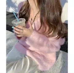 シャギー　ふわふわ　ニット　トップス