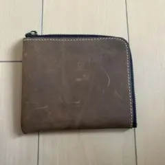 財布 小銭入れ　本牛革 薄型 カードケース　Ｌ字ファスナー　ブラウン