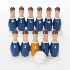 無印良品 ボーリング木製 サッカー　メッシュバッグ入りのサムネイル