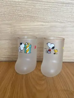 スヌーピー クリスマス ブーツ型グラス 2個セット