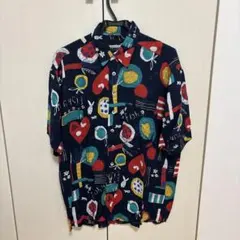 【90s古着】KING'S ROAD アート総柄 ビスコースシャツ レトロポップ