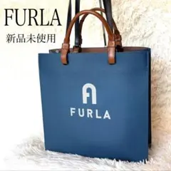 美品 FURLA フルラ レザートートバッグ ネイビー A4 PC収納 - メルカリ