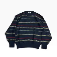 VINTAGE 90s~00s 3D 立体編み ボーダー ヴィンテージニット