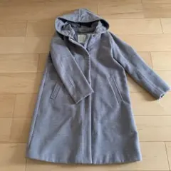 グレー　フード付きアウター　コート