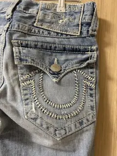 True Religion 刺繍デザイン ストレートデニム