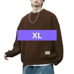 半額‼️セーター メンズ ニット XL 厚手 大きいサイズ ブラウン
