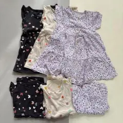 ベビー　半袖ワンピース　6着セット　双子　H&M 花柄　水玉　蝶々
