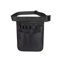 ナースポーチ ブラック 仕事用 ウエストポーチ 大容量 看護師 介護士 9ポケ