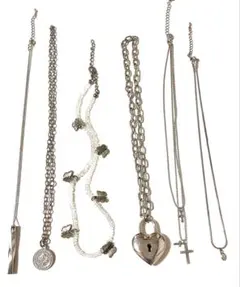 シルバーカラー ネックレス まとめ売り 6本セット