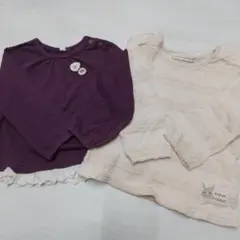 紫とピンクのベビー服セット