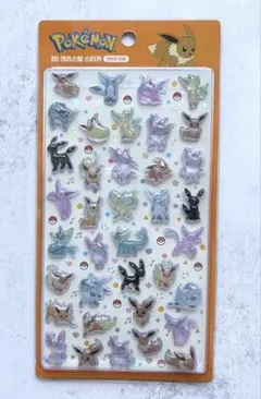 ピカチュウ　ポケモン　イーブイ　シール　3Dクリスタルステッカー　韓国　公式
