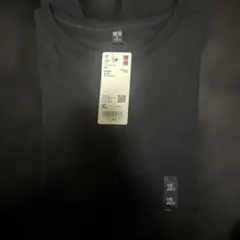 UNIQLO リブヘンリーネックT 長袖 XL ブラック