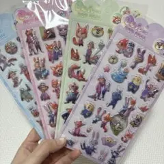 【ディズニー】ズートピア 3D硬いシール 4枚セット 24時間以内発送