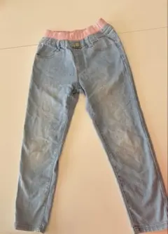 ライトブルーデニムパンツ hug刺繍付き