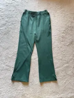 ニコアンド　緑 スウェットパンツ スリット裾 M ウエストゴム