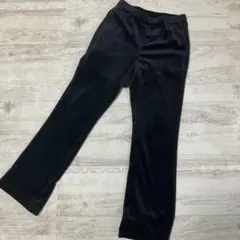 【GU】GIRLSヌクヌクニットコールフレアパンツ　ブラック　黒　130cm