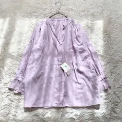 新品＊ユナイテッドアローズ　春　長袖　シャツ　ブラウス　ピンクパープル　F