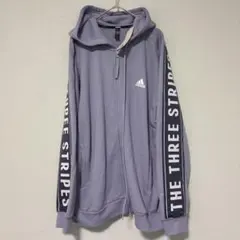 XL 新品 アディダス パーカー スウェット ジップアップ スリーストライプス