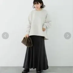 URBAN RESEARCH キュプラフィブリルフレアスカート　チャコールグレー