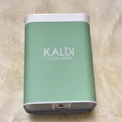 カルディ スクエアキャニスター缶 ミントグリーン 未使用品のサムネイル