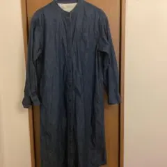 【美品】無印良品　スタンドカラーデニムシャツワンピースM〜L