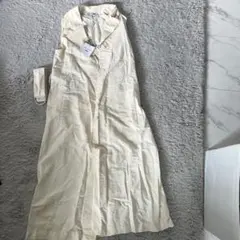 【UNIQLO×JWANDERSON】リネンブレンドラペルワンピース 白 S