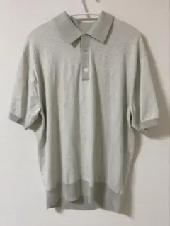 UNIQLO ポロシャツ ボーダー グレー 半袖のサムネイル