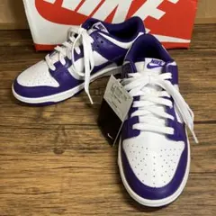 （K25646）ナイキ ダンク ロー レトロ 24.5㎝ ホワイト×パープル