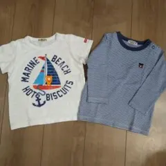 ダブルビー　ホットビスケッツ　カットソー２枚セット　80
