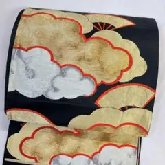 名古屋帯 アンティーク調 獅子 松竹梅 雪輪 金糸 銀糸 着物 013tz