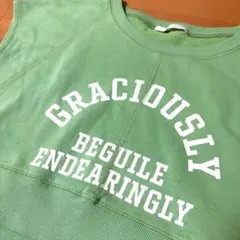 (美品)【RETROGIRL レトロガール】薄手スウェット トレーナー グリーン