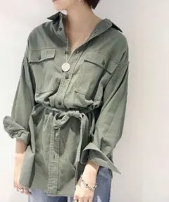 Plage プラージュ Dobby Big シャツ ベルテッドシャツ ミリタリーのサムネイル