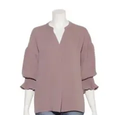 【美品】snidel スナイデル　プリーツスリーブ　ブラウス　くすみピンク